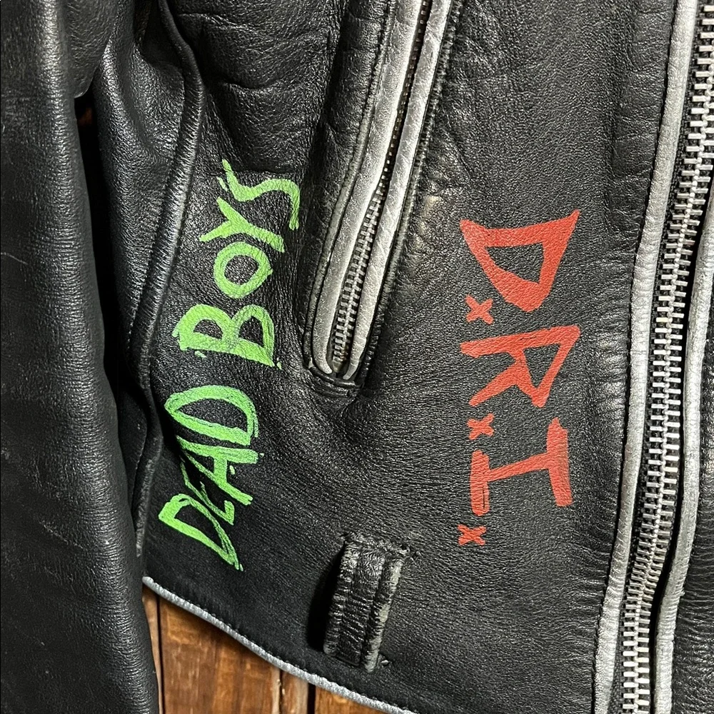 Vintage Custom Painted Punk Band Wilson Leather Jacket - Picture 6 of 11